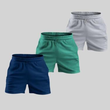 Imagem de Kit 3 Bermuda Mauricinho Esportiva Masculina Short Praia Academia Com 