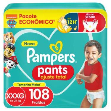 Imagem de Fralda Calça Pampers Pants Ajuste Total Tam. XXXG 18 a 27kg 108 Unidad