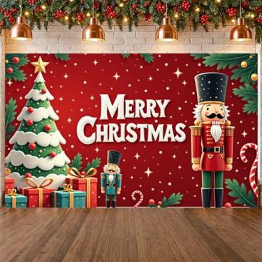 Imagem de Banner de Natal com desenho de desenho animado de Papai Noel para cabine de fotos de evento de inverno