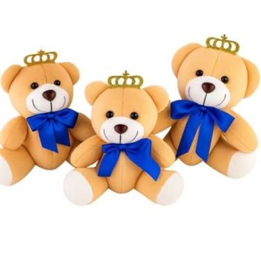 Imagem de Trio de Urso de Pelúcia Articulado Para Nicho Decoração (Azul Marinho)