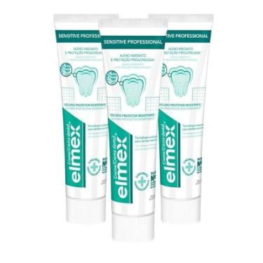 Imagem de Kit Creme Dental Elmex Sensitive Whitening 110g Com 3 unidades