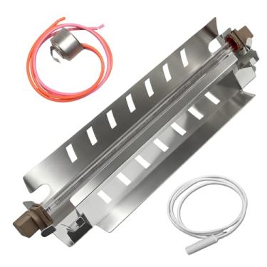 Imagem de RUHUALIFE Kit de aquecedor de descongelamento de geladeira com sensor de temperatura termostato de alto limite e conjunto de suporte compatível com GE Replace#: WR51X10055 WR55X10025 WR50X10068