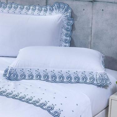 Imagem de Jogo De Lençol 4 Peças King Percal 200 Fios Mistral 100% Algodão - Topázio