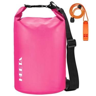 Imagem de Bolsa seca HEETA impermeável 10L rosa vermelha com apito