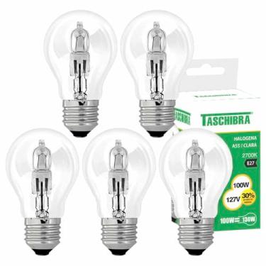 Imagem de Kit 5 Lâmpada Halógena A55 100W E27 127V 2700K Taschibra