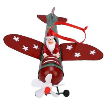 Imagem de Asixxsix Enfeites de Papai n oel para árvore de Natal, Enfeites de Natal de Ferro Vintage Pendurados Decorações de árvore de Natal, Decoração de Férias de Natal Pendurada para (Avião)