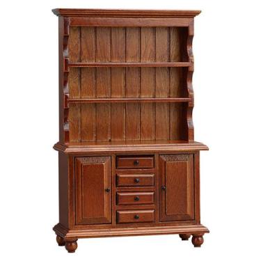 Imagem de Móveis de casa de bonecas em miniatura Armário de exposição de madeira