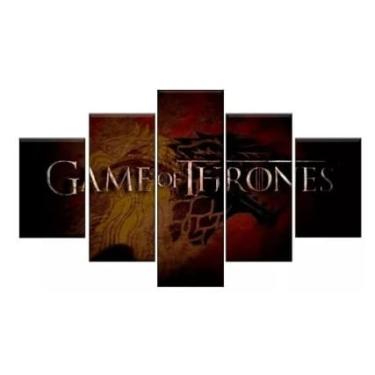 Imagem de Kit quadro decorativo 5 peças 95x60cm Série Game Of