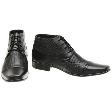 Imagem de Bota Social Cano Médio Conforto Casual Cadarço Elegante Masculina - Sa