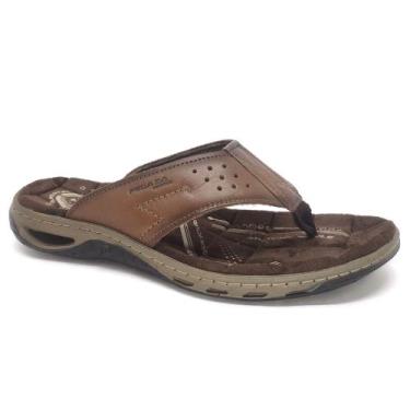 Imagem de Chinelo Pegada Masculino Couro Amortech 131663, Pinhão, 43