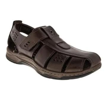 Imagem de Sandália Masculina Pegada Confort Couro Legítimo, Cravo, 44