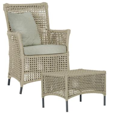 Imagem de Poltrona E Mesa Igapó Em Alumínio Preta Corda Náutica E3 Rami