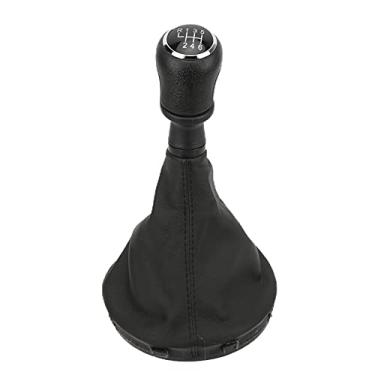 Imagem de Tampa do Botão de Mudança de Marcha do Carro Substituição Preta de Couro de para Transporte T5 T6 2003 2011 (6ª marcha)