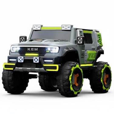 Imagem de Quadriciclo Elétrico Infantil Frente e Ré Kem 12v 4 Motores Carrinho Motorizado Caminhonete Até 8 anos Tração Led Mp3 Cinto de Segurança (Prata)