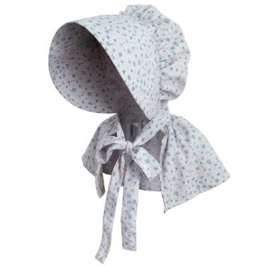Imagem de CosInStyle Boné feminino pioneiro - chapéu colonial camponês amish, boné de pradaria, touca de dormir, acessório de fantasia de cosplay de empregada (estilo-E)