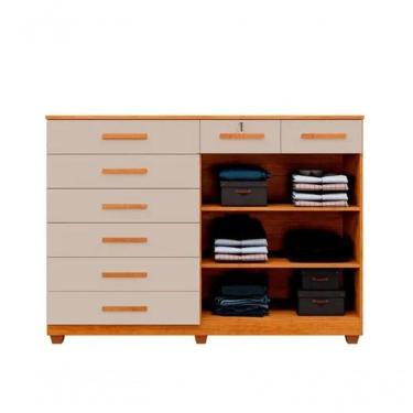Imagem de Cômoda 8 Gavetas 2 Portas New Triunfo Benetil Móveis - Cinamomo/off