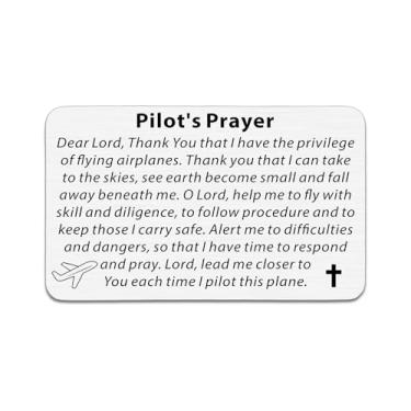 Imagem de Presentes de piloto para homens mulheres presentes de aviação para homens pilotos de avião carteira de oração inserção cartão meias de piloto itens essenciais para comissários de bordo presentes