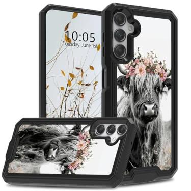 Imagem de RWUTYTIUL Capa de telefone para Samsung A54 5G 6,4 polegadas para mulheres e homens, capa protetora de camada dupla resistente à prova de choque de silicone resistente para Samsung Galaxy A54 5G, vaca
