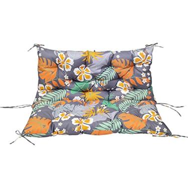 Imagem de Almofada de balanço para varanda de 2 a 3 lugares com encosto - almofada de banco impermeável e lavável, almofada de assento durável para jardim, deck ou quintal, almofada de assento duplo confortável