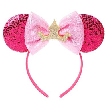 Imagem de Orelhas de rato, arco com glitter, fantasia de princesa, acessórios de cabelo para mulheres, meninas, artigos de festa, rosa