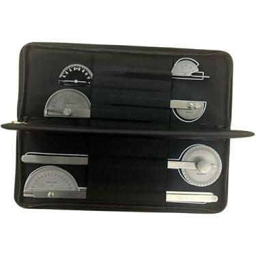 Imagem de Saehan Conjunto de 6 goniômetros de aço inoxidável com estojo para terapia física e ocupacional