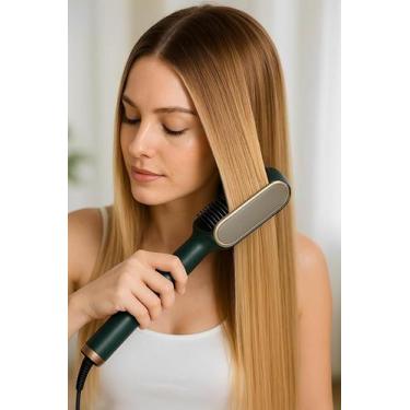 Imagem de Escova Alisadora Modeladora de Cabelos Secadora Pente Elétrico Alisame