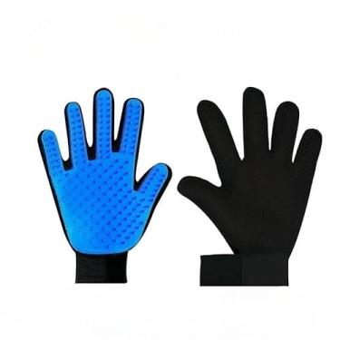 Imagem de Luva Massageadora e Tira Pelos P/Pets Caes e Gatos(Azul)