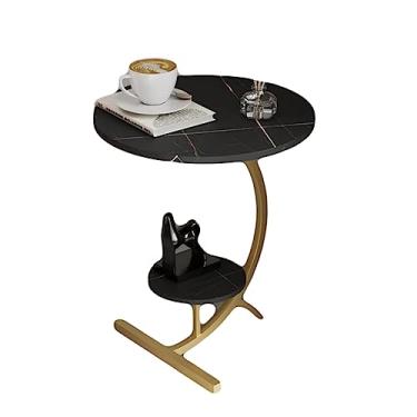 Imagem de Mesa lateral sofá mesa de café móveis de luxo sala de estar sofá em forma de C mesa lateral moderna bandeja de TV mesa mesa de cabeceira