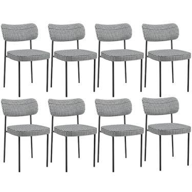 Imagem de Kit 08 Cadeiras Decorativas Estofada Sala Jantar Melina L02 Pied Poule - Lyam Decor