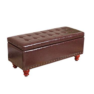 Imagem de Banco de armazenamento simples de material de madeira maciça com banco de sapatos, banco de armazenamento multifuncional, loja de roupas, banco de sofá, caixa de banco de provador