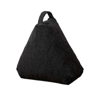 Imagem de Ｂｅｓｇａ Almofada decorativa triangular, almofada de tecido macia para viagens, assento confortável no chão, ideal para sala de estar, sofá ou dormitório, Preto