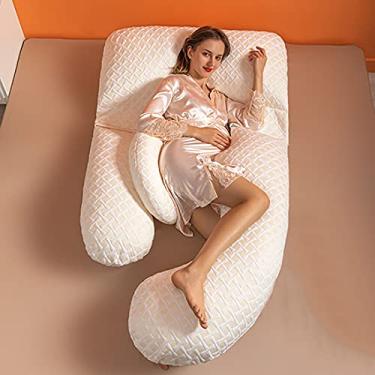 Imagem de Travesseiro fofo em forma de U para grávidas de corpo inteiro, melhor presente para mãe, quadris, pernas, barriga, cintura, pescoço
