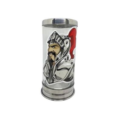 Imagem de Suporte Para Vela 7 Dias 18 Cm São Jorge Vidro Alumínio - Bialluz Pres