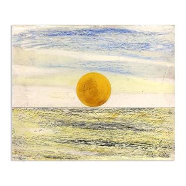 Imagem de Zeichn8u Pôster Max Ernst Amarelo Abstrato Sol Reproduções de Pinturas Famosas Surrealismo Arte de Parede Tela Max Ernst Decoração de Parede para Presentes de Sala de Estar 40 x 30 cm (16 x 12