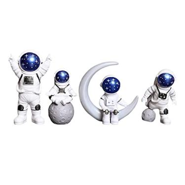 Imagem de 4 peças estátua de astrouti modelo ormento estante estante estatueta de astrouti decoração escultura decoração s, Branco azul