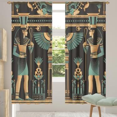 Imagem de 2 conjuntos de painéis étnicos indianos retrô cortinas transparentes arejadas com filtro leve painéis de cortina leve cortina de porta para janela para sala de estar, quarto, jantar, 84 polegadas de