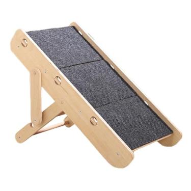 Imagem de Dualoai As Escadas de Cães Dobráveis ​​de Madeira São Almofadas de Feltro para O Interior Interno Interno Versátil, Exceto Escada de Gato de 3 Níveis de 3 Nív