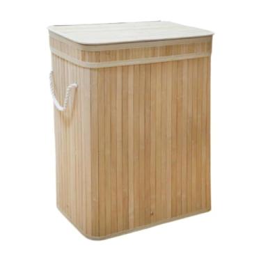 Imagem de Fxzqgnh Cesto de roupas sujas com alças, ideal para armazenamento de cobertores em dormitórios, Madeira