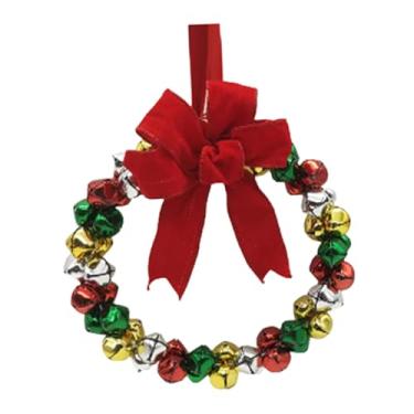Imagem de IEUDNS Guirlanda de Natal com Sino e Laço - Presente Decorativo Pequeno para Parede, Interior, Casamento e Porta de Entrada, Style D