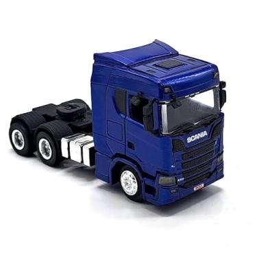 Imagem de S c a n i a Caminhão Trator Miniatura, Azul, Resina Diecast, Escala 1:50, Detalhes Realistas
