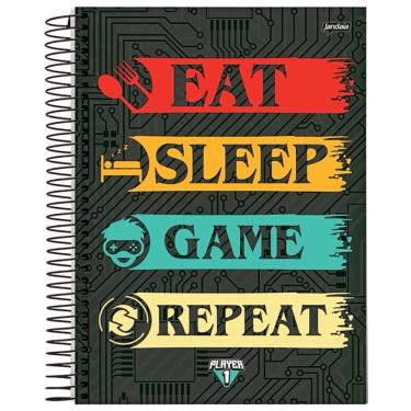 Imagem de Caderno Espiral Capa Dura Universitário Player 1 80 Folhas Jandaia Estampa 1