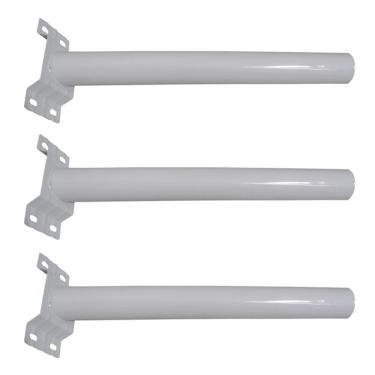 Imagem de Suporte Luminaria Solar Barra Poste Aço 3 Unidades