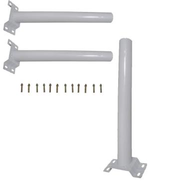 Imagem de Suporte Barra Poste Luminaria Solar Parede 3 Unidades