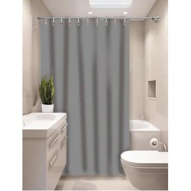 Imagem de Cortina para Box de Banheiro Vinil Luxo, 1,38m x 1,98m, Antimofo, Impermeável. (Cinza)