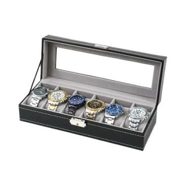 Imagem de Caixa Organizadora De Relógios Em Couro PU Com 2-12 Compartimentos, Es