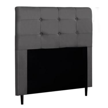 Imagem de Cabeceira Cama Box Casal Luna 140cm Suede Cinza - Desk Design
