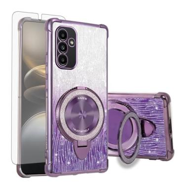 Imagem de Asuwish Capa de celular para Samsung Galaxy A13 5G capa magnética com protetor de tela de vidro temperado e anel híbrido com glitter brilhante suporte rígido A04S M13 G5 A 13 2022 13A A135G SM A136U