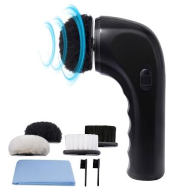 Imagem de Kit de engraxar sapatos elétricos, atualizações de energia, escova de polimento de sapatos elétrica Sansent limpador de poeira kit de cuidados de couro portátil para sapatos, bolsas..