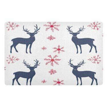 Imagem de STAYTOP Tapete de porta de veado de Natal para entrada externa 81 x 50 cm, tapete de boas-vindas ao ar livre/interno, tapetes de banho fofos, capacho frontal antiderrapante para entrada, pátio, áreas