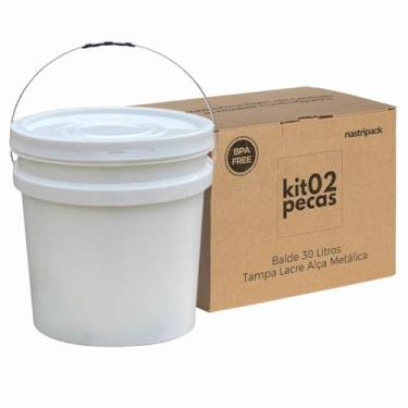 Imagem de Balde 30 Litros com Tampa Lacre Jaguar | Embalagem Forte e Segura | Para Armazenamento Alimentício e Químico -KIT 02 PEÇAS